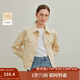 茵曼2025秋冬女裝新款法式通勤小香風(fēng)短夾克外套休閑顯瘦金扣上衣  杏果黃 M