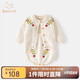 班喜迪嬰兒衣服秋裝嬰幼兒針織毛衣連體衣春秋女寶寶包屁衣套裝外出爬服 米色 90