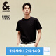 杰克·瓊斯（JACK&JONES）25年男裝T恤男夏季T恤舒適男士短袖涼感多色上衣純色水洗不易走形 黑色E40 M 175
