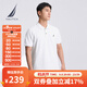 諾帝卡（NAUTICA）【單件直降】男裝25春夏新款商務(wù)休閑舒適親膚棉氨透氣短袖POLO男 白色1BW M