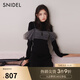 SNIDEL秋冬薄紗吊帶半高領(lǐng)針織連衣裙兩件套SWNO245065 黑色 均碼 （F）