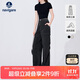Navigare意大利小帆船女士戶(hù)外工裝褲闊腿直筒休閑褲2312574502 黑 M 