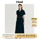 ELAND衣戀連衣裙女v領(lǐng)高腰工裝風(fēng)精致長(zhǎng)裙夏季新款 藏青色(59)Navy S 160