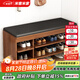 米客米家（MIKEMIJIA）鞋柜換鞋凳子家用門口簡易置物架出租屋用多層鞋子收納架可坐鞋柜 店長推薦款-可拆卸款|80*32*52CM
