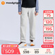 moodytiger兒童長(zhǎng)褲抓絨拒水25年冬季新品男童運(yùn)動(dòng)褲保暖防風(fēng)梭織女童褲子