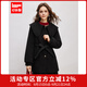 IEF/愛(ài)依服2025冬季新款法式甜美淑女氣質(zhì)大翻領(lǐng)設計毛呢中長(cháng)外套 黑 S