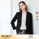 顏域通勤百搭西裝外套女2025早春新款簡(jiǎn)約職業(yè)裝氣質(zhì)黑白正肩西服 黑色 S