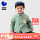 迷你巴拉【商場(chǎng)同款】男童襯衫2025秋全棉聯(lián)名寶寶長(cháng)袖上衣 土灰綠40917 100
