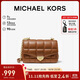 MICHAEL KORS禮物送女友輕奢MK女包SOHO羊皮方格絎縫鏈條單肩斜挎包小號牛皮棕