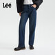 Lee25秋冬新429標準直腳加厚加絨深藍女保暖牛仔褲 深藍色 29