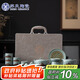 蘇氏陶瓷（SUSHI CERAMICS）汝窯茶具套裝開(kāi)片可養(yǎng)金線(xiàn)浮雕山行泡茶壺功夫茶具禮盒套裝J0903