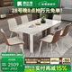 酷比得巖板餐桌現(xiàn)代客廳碳素鋼高端加厚巖板現(xiàn)代簡約長方形飯桌 (雪山白亮光)1.6米巖板餐桌+4椅