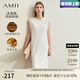AMII2025夏季新款無袖桂花針法毛須針織裙連衣裙小黑裙背心裙 米白 155/80A/S