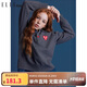 ELLE KIDS學(xué)院風(fēng)愛心繡標(biāo)針織套裝女童秋裝翻領(lǐng)毛衣 灰色 160/S 