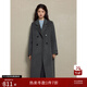 自巧（ZIQIAO）小個(gè)子正肩100%全羊毛雙面呢大衣女2023冬季新款毛呢西裝外套 淺棕灰 XS (2碼)
