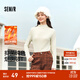 森馬（Semir）長(cháng)袖T恤女冬半高領(lǐng)發(fā)熱抑菌純色修身上衣顯瘦百搭氣質(zhì)打底衫 奶白10501 L