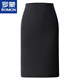 羅蒙通勤顯瘦ol職業(yè)半身裙2025秋季新款中長(cháng)款西裝高腰一步包臀裙工裝 黑色 S