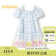 巴拉巴拉【XIAOLI筱李聯(lián)名】女童裙子兒童連衣裙夏裝中大童吊帶裙 藍白色調00381 150