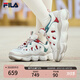 FILA 斐樂(lè)圣誕款豌豆鞋老爹鞋女鞋運(yùn)動(dòng)鞋2025新款紅色鞋厚底休閑鞋 雪白/勁椒紅-SC 38
