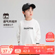 左西男童T恤長(cháng)袖春秋裝2025新款兒童衣服純棉男孩打底上衣服 白色 150
