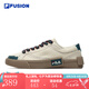 FILA FUSION斐樂(lè )男鞋帆布鞋男POP時(shí)尚休閑鞋低幫板鞋男 米色/銀貂-AS 42.5
