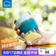 樂(lè)扣樂(lè)扣（LOCK&LOCK）咖啡杯耐熱玻璃水杯子男女學(xué)生便攜式雙飲吸管杯隨手杯350ML綠色
