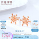 六福珠寶18K金雪花車花耳飾耳釘送禮L19TBKE0019R 總重0.88克 配硅膠耳堵