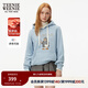 Teenie Weenie小熊秋冬裝學(xué)院風(fēng)藍色T恤索羅娜加絨連帽衛衣套頭衫 淺藍色 M (165)