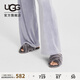 UGG秋季女士舒適時(shí)尚交叉平底露趾茸茸居家室外休閑拖鞋 1123572 CHRC | 炭灰色 37