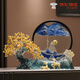 赟婭新中式發(fā)財樹(shù)流沙畫(huà)沙漏擺件客廳玄關(guān)辦公室高檔家居裝飾喬遷禮品 響鈴透明發(fā)財樹(shù)-藍色【禮盒款】