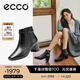 愛(ài)步（ECCO）靴子女 2025新款冬季切爾西靴羊皮中跟厚底方頭女靴 型塑290983 黑色29098301001 37