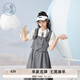 紫涵（ZIHAN）紫涵學院風假兩件連衣裙女夏季收腰顯瘦拼接馬甲中長裙子 灰色 M