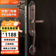 IRONGENERAL鐵將軍歐式宮廷風(fēng)格復古指紋鎖銅門(mén)別墅雙開(kāi)門(mén)智能鎖高端大門(mén)鎖 紅古銅大拉手單開(kāi)門(mén)