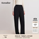 珂萊蒂爾【明星同款】秋季通勤簡(jiǎn)約高級感直筒褲休閑褲女 黑色 S