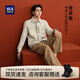 海瀾之家（HLA）拼接夾克男裝春秋季曾舜晞同款休閑上衣服男士經(jīng)典翻領(lǐng)單排扣外套 卡其鑲拼E1 L /175建議69-75kg