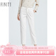 菲妮迪（FINITY）春夏纖維棉彈白色牛仔褲煙管直筒褲子女 白色 S