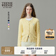 Teenie Weenie【趙露思同款】小熊女裝毛衣黃色針織衫空調(diào)開(kāi)衫 黃色 S