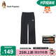 暇步士（Hush Puppies）童裝女童學(xué)院風(fēng)直筒褲25秋季兒童開衩休閑長褲 藏藍   130   