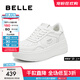 百麗（Belle）簡(jiǎn)約百搭小白鞋女2025秋新商場(chǎng)同款厚底增高休閑板鞋E7J1DCM5預(yù)售 米白色 37