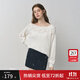 范思藍恩小眾設計感立體珍珠花朵針織衫2025秋季新款套頭上衣3126 云朵白 S