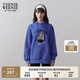 Teenie Weenie小熊女裝秋季時(shí)尚簡(jiǎn)約休閑學(xué)院風(fēng)寬松連帽衛衣上衣女 藍色 M (165)
