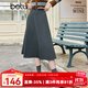 百圖betu女裝秋季新款半身裙韓系簡(jiǎn)約高腰顯瘦半身裙女2309T81 深灰 L