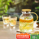 憶壺茶冷水壺玻璃涼水壺家用茶壺耐高溫大容量涼水杯夏季客廳果汁桶 【一壺2杯】夏棠壺1800ml