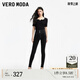 VEROMODA牛仔褲女2024秋季女裝新款高腰三?？蹖捬^小腳褲低調(diào)精致 深牛仔灰色 155/60A/XS