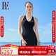 范德安（BALNEAIRE）【江疏影同款】小黑裙系列連體泳衣性感掛脖海邊 61598 黑色 L