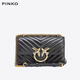 PINKO品高女包小號(hào)羊皮絎縫鏈條斜挎單肩飛鳥(niǎo)包100074A0GK 黑色Z99Q