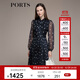 PORTS寶姿秋冬新款優(yōu)雅長袖波點連衣裙LM9D051NPP067 丈青印花 S (4)