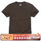AKSERIESAK男裝夏季新款輕復古簡(jiǎn)約百搭繡花光板休閑短袖T恤男2300001 咖啡色 M
