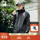 FILA 斐樂官方情侶梭織外套25秋新健身戶外運(yùn)動防風(fēng)透濕連帽上衣 正黑色-BK M 170/92A/M