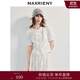 MAXRIENY華麗宮廷風(fēng)壓褶蕾絲雪紡衫25夏款修身收腰優(yōu)雅氣質(zhì)上衣女 米白 S